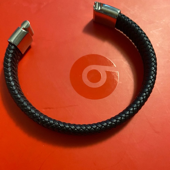 Genuine Leather Braided Bracelet With Stainless Steel Clasp - Picture 5 of 5